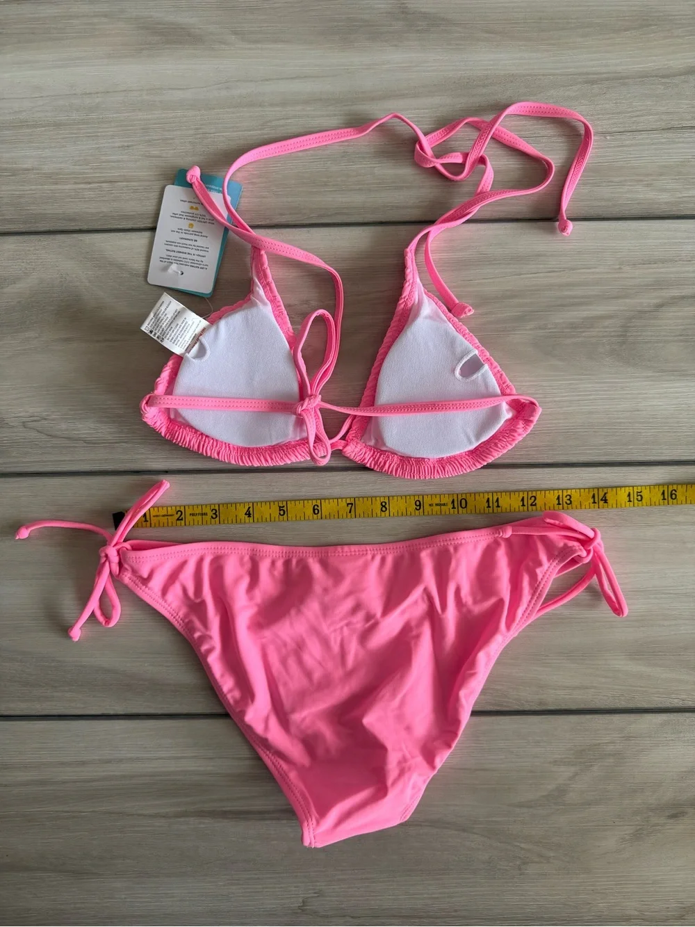 Snapper Rock Shirred Triangle Bikini Pink Size 16 NWT IN PACKAGE